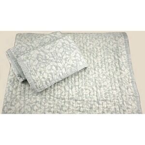 NEW Charter Club Queen/Full 3PC Quilt Set Leaf Silhouette 100% Cotton Soft